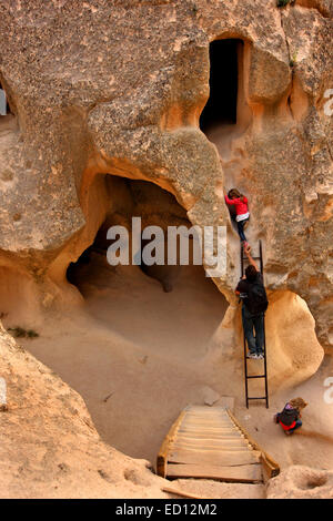 At 'Fairy chimneys valley' ('Peribacalari Vadisi'), Pasabag, Cappadocia, Turkey. Stock Photo