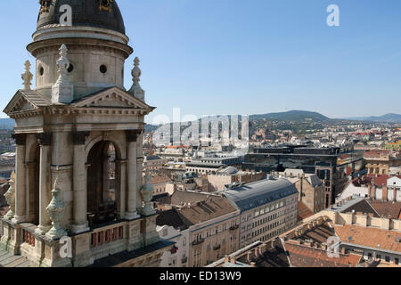 Budapest skyline including the Hungarian Parliament Building, viewed from St. Stephen's Basilica Stock Photo