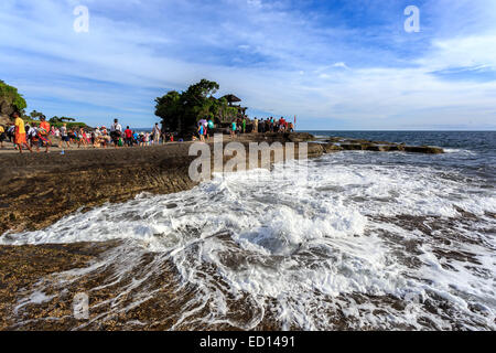 Tahah Lot - Hindu Temple at sunny day, Bali, Indonesia Stock Photo