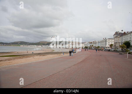 Llandudno, sea front on a windy day in Autumn.The town is on the North west coast of north Wales. Stock Photo