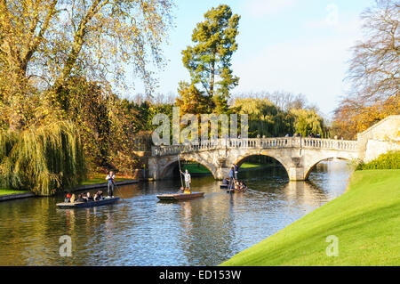 Clare Bridge over the river Cam in autumn, Cambridge Cambridgeshire England United Kingdom UK Stock Photo