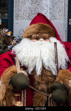 Large Santa Claus dolls decorating the streets of Carouge, Geneva, Switzerland Stock Photo
