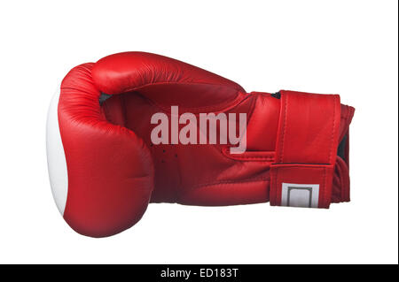 red boxing glove isolated on white background Stock Photo