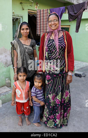 Three generations of females — Patan, Gujarat, India Stock Photo