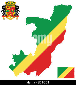 congo territory with flag on map of globe Stock Photo - Alamy