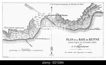 Plan de la baie de Henne Stock Photo