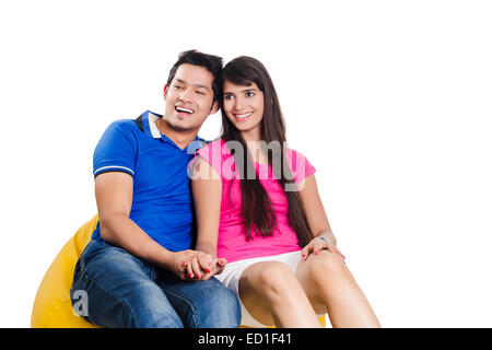 2  indian Beautiful Couple romance Stock Photo