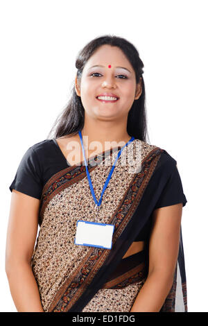 1 indian  Sales woman pose Stock Photo