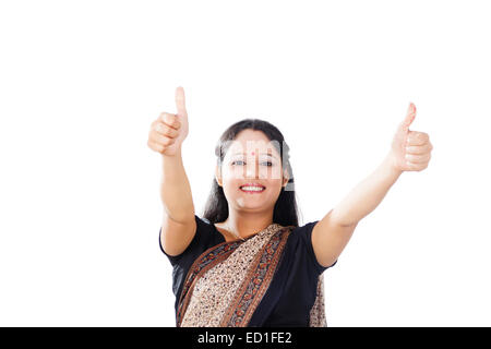 indian Business Woman Thumbs Up Stock Photo