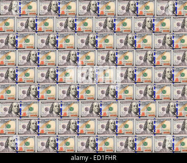 background from a lot of hundred dollar bank notes Stock Photo