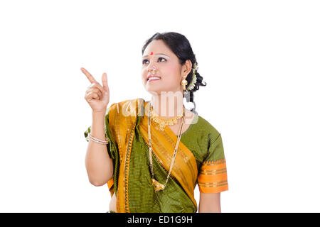 1 South  indian Lady thinking Stock Photo