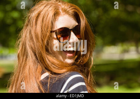 Beautiful woman wearing sunglasses Stock Photo