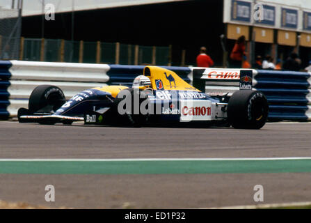 Williams Renault FW14B 1992 British Grand Prix,Ricardo Patrese. Stock Photo
