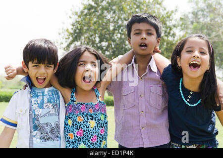 indians Children  park fun Stock Photo