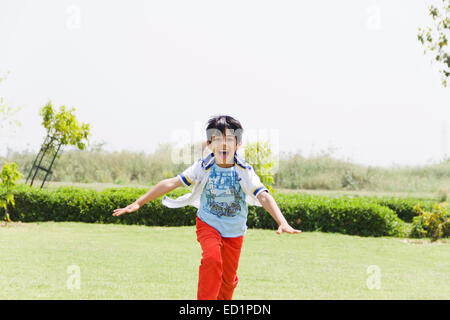 1 indians Child boy park fun Stock Photo