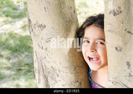 1 indians Beautifu Child girl park fun Stock Photo