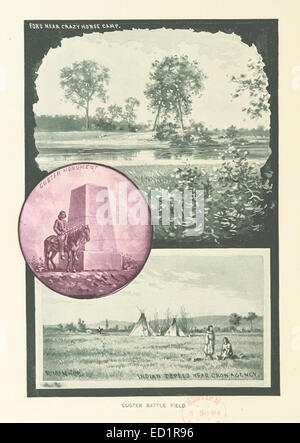 An 1893 illustration by Wheeler depicting the Battle of the Little Bighorn, also known as Custer's Last Stand. The artwork captures the intensity and historical significance of the battle. Stock Photo