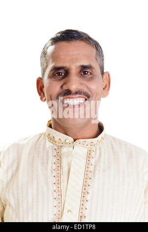1 indian Senior man pose Stock Photo