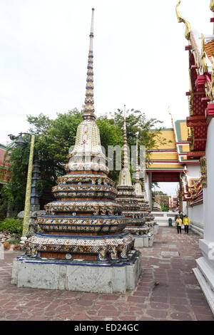 Spires prang at Wat Pho, Buddhist temple in Phra Nakhon district, Bangkok, Thailand. Southeast Asia Stock Photo