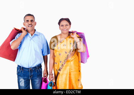 2 indian Adults married couple diwali Shopping Stock Photo