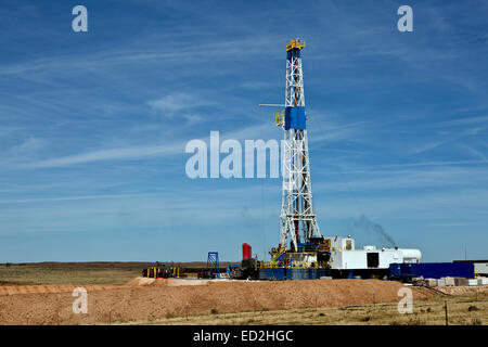 Flex drill rig operating, Texas Stock Photo