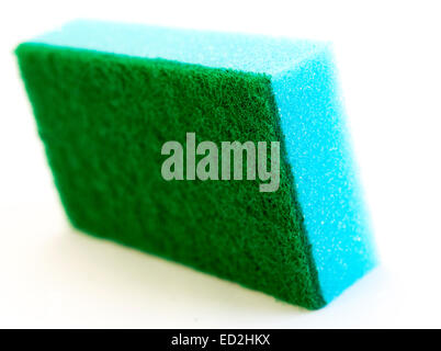 Blue sponge isolated on white. Stock Photo