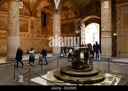 Florence. Italy. First courtyard of Palazzo Vecchio. Stock Photo