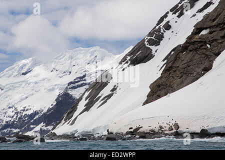 Point Wild, Elephant Island, Antarctica.  This is the desolate location where Shackelton left his men as he a a few others left  Stock Photo