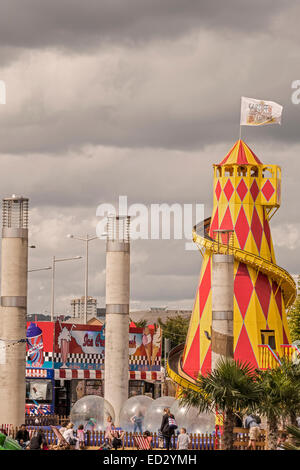 Helter Skelter Ride Amusement Park Cardiff Bay UK Stock Photo