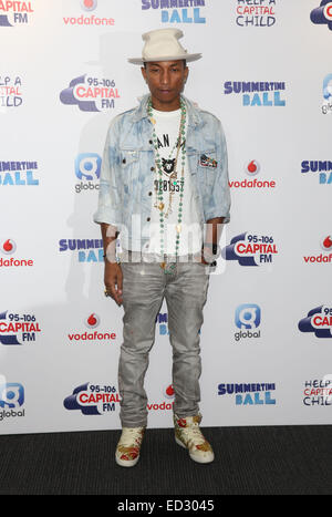 Capital FM Summertime Ball 2014 held at Wembley Arena - Arrivals  Featuring: Pharrell Williams Where: London, United Kingdom When: 21 Jun 2014 Stock Photo