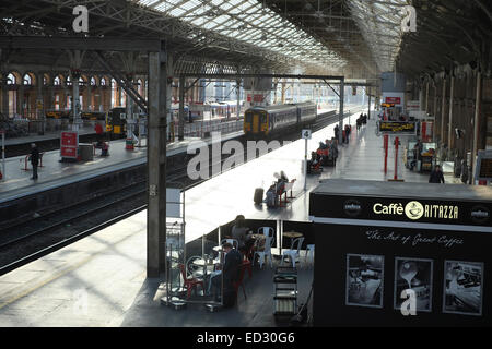 Preston Railway Station platforms Stock Photo