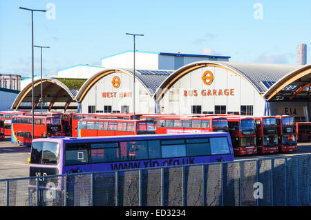 West Ham Bus Garage in East London England United Kingdom UK Stock Photo