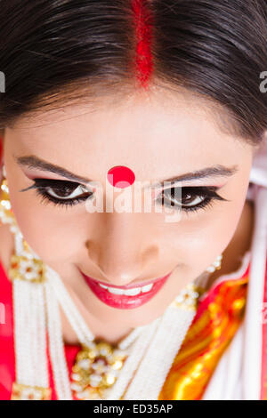 1 South  indian Housewife lady Head Sindoor Stock Photo