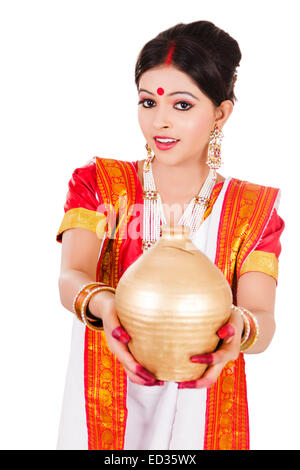 1 South indian Housewife lady saving money Piggy Bank Stock Photo - Alamy