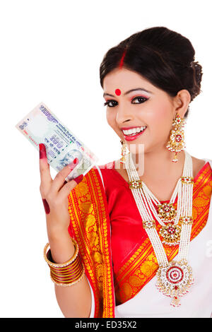 1 South indian Housewife lady showing money Stock Photo