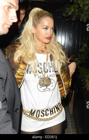 Celebrities at the Chiltern Firehouse Featuring: Rita Ora Where: London