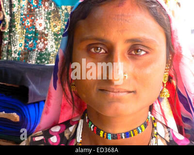 portrait of etnic woman in gujarat india Stock Photo