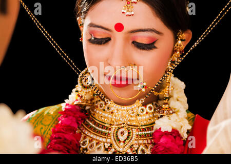 2 Bengali Bridegroom couple Wedding Stock Photo