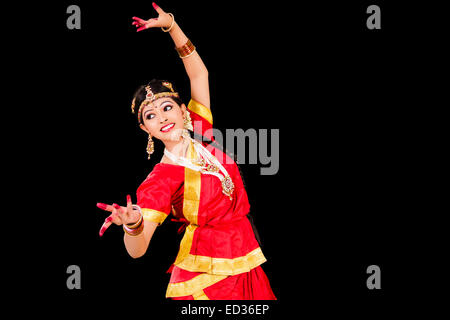 1 indian South Indian lady dance Stock Photo