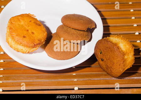 Delicious Bakery Cake with Biscuit  nobody Stock Photo