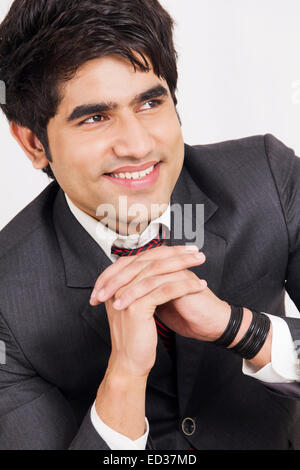 1 indian Business Man sitting pose Stock Photo