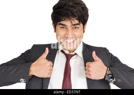 1 indian Business Man Thumbs Up showing Stock Photo