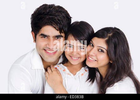 indian Parents and daughter enjoy Stock Photo