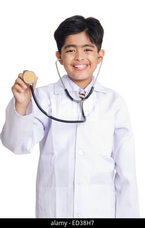 1 indian child boy Doctor Stock Photo