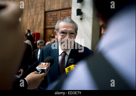 Former Guatemalan dictator, Efrain Rios Montt during the trial in the Supreme Court of Justice in Guatemala City in March 19 2013. Stock Photo