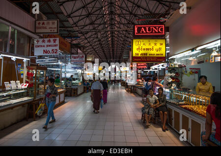 Inside Bogyoke Aung San Market - Yangon (Rangoon) Stock Photo