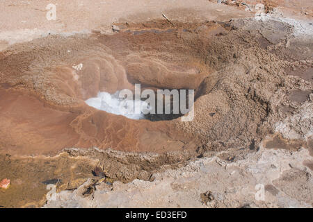 Melanesia, Papua New Guinea, Fergusson Island, Del Del Hot Springs. Volcanic hot boiling pool. Stock Photo