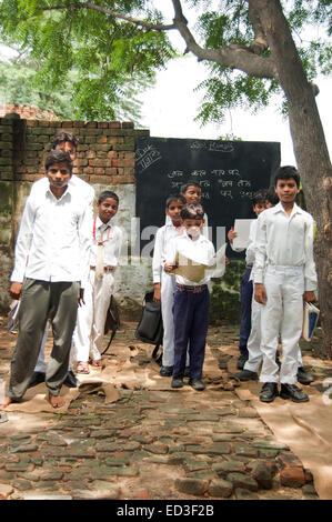 indian rural Children group Students classroom Study Stock Photo