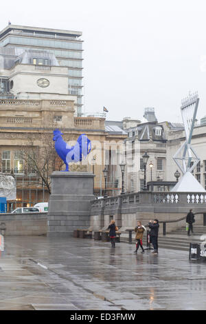 Tourists in Trafalgar Square Taking Photographs London England Stock Photo