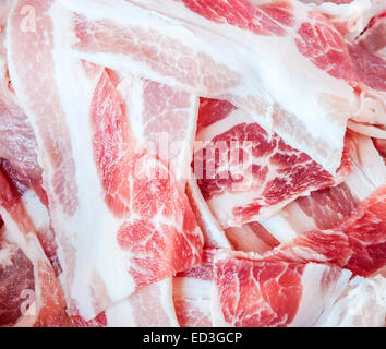 Fresh slice pork for cooking in the kitchen. Stock Photo